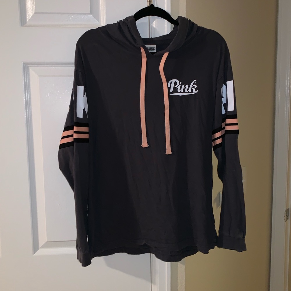 Pink light oversized long sleeve with hood